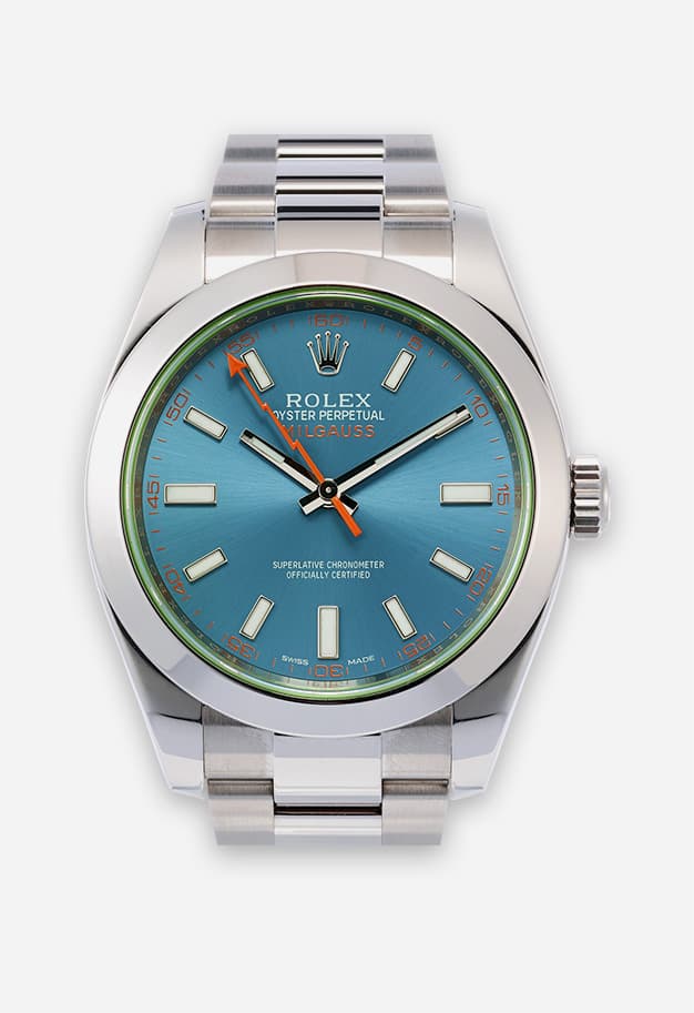 Rolex Milgauss blau grün 116400GV 0002
